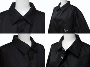 極美品　PRADA ナイロンシャツ　メンズ　S ブラック 国内完売☆PRADA☆3色展開Re-ナイロン半袖Tシャツ (PRADA/シャツ