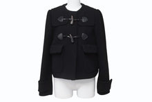 Load image into Gallery viewer, MIUMIU ミュウミュウ ダッフルコート MH1229 14年 ブラック ウール レーヨン サイズ36 美品 中古 4b006251