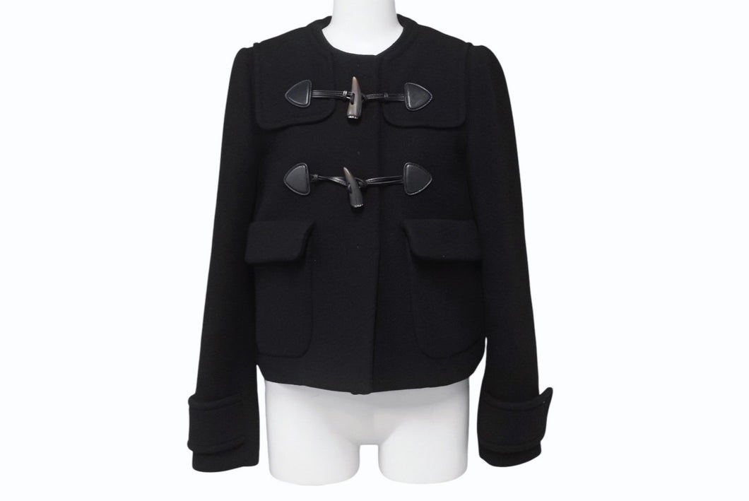 miumiu ダッフルコート　ショート丈　ミュウミュウ　黒 フード　こじはる miumiu ダッフルコートショート丈ミュウミュウ黒 フードこじはる