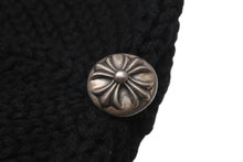 画像をギャラリービューアに読み込む, 極美品 CHROME HEARTS クロムハーツ クロスパッチ ニットキャップ ビーニー カシミヤ レザー シルバー925 ブラック ONE SIZE 中古 4b006256