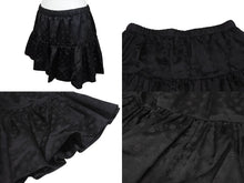 画像をギャラリービューアに読み込む, CHROME HEARTS クロムハーツ オールド 総柄 マルチモチーフ シルク ミニスカート ブラック 美品 中古 4b006257