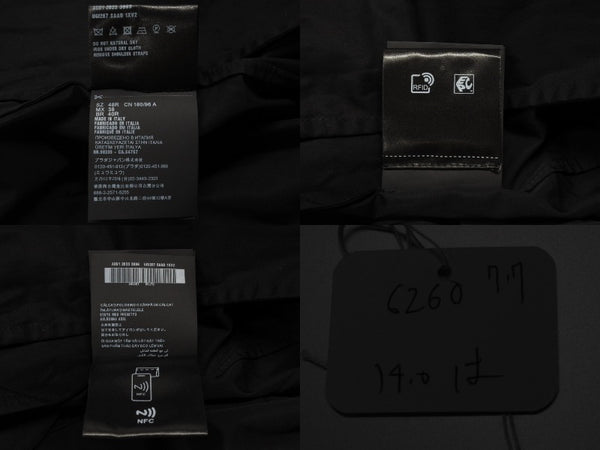 極美品 PRADA プラダ 24SS シングルブレスト コットンジャケット UG1267 IC コットン ブラック サイズ48R 中古 4b006260