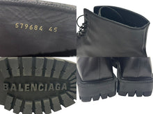 画像をギャラリービューアに読み込む, BALENCIAGA バレンシアガ Outdoor Rim Combat Boots ブーツ ブラック カーフスキン 579684 サイズ45 美品 中古 4b006264