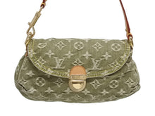 画像をギャラリービューアに読み込む, 極美品 LOUIS VUITTON ルイヴィトン ミニ プリーティ ワンショルダーバッグ M95217 モノグラム デニム カーキ ゴールド金具 中古 4b006278
