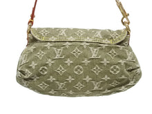 画像をギャラリービューアに読み込む, 極美品 LOUIS VUITTON ルイヴィトン ミニ プリーティ ワンショルダーバッグ M95217 モノグラム デニム カーキ ゴールド金具 中古 4b006278