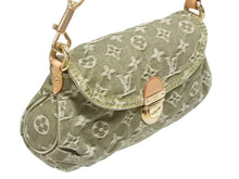 画像をギャラリービューアに読み込む, 極美品 LOUIS VUITTON ルイヴィトン ミニ プリーティ ワンショルダーバッグ M95217 モノグラム デニム カーキ ゴールド金具 中古 4b006278
