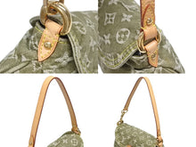 画像をギャラリービューアに読み込む, 極美品 LOUIS VUITTON ルイヴィトン ミニ プリーティ ワンショルダーバッグ M95217 モノグラム デニム カーキ ゴールド金具 中古 4b006278