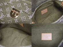 画像をギャラリービューアに読み込む, 極美品 LOUIS VUITTON ルイヴィトン ミニ プリーティ ワンショルダーバッグ M95217 モノグラム デニム カーキ ゴールド金具 中古 4b006278