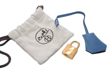 画像をギャラリービューアに読み込む, 極美品 HERMES エルメス クロシェット カデナ キー セット トゴ アズール シルバー金具 中古 4b006289