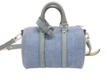 Load image into Gallery viewer, 極美品 READY MADE レディメイド OVER NIGHT PM オーバーナイトPM ハンドバッグ ショルダーバッグ デニム ブルー 刺繍 中古 4b006291