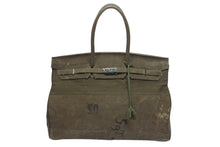 Load image into Gallery viewer, READYMADE レディメイド TRAVEL BAG LARGE トラベルバッグ ラージ ハンドバッグ サイズL バーキン50型 再構築 オリーブ 美品 中古 4b006294
