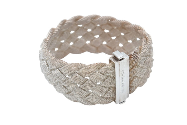 TIFFANY&Co. ティファニー ブレスレット サマセット メッシュ シルバー925 重量約46.1g シルバー 美品 中古 4b006299