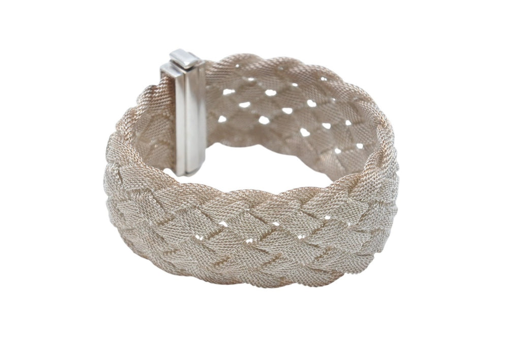 TIFFANY&Co. ティファニー ブレスレット サマセット メッシュ シルバー925 重量約46.1g シルバー 美品 中古 4b006299