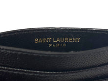 画像をギャラリービューアに読み込む, YVES SAINT LAURENT イヴサンローラン YSLロゴ カードケース 423291 BOW01 カーフスキン ブラック 美品 中古 4b006303