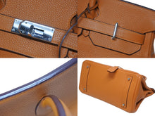 画像をギャラリービューアに読み込む, ゴルチェ期 HERMES エルメス ショルダーバーキン オレンジ トリヨンクレマンス ◻︎I刻 シルバー金具 美品 中古 4b006308