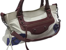 画像をギャラリービューアに読み込む, BALENCIAGA バレンシアガ ザ・ファースト 2WAYハンドバッグ 103208 ボルドー ライトブルー ブルー 美品 中古 4b006309