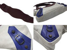 画像をギャラリービューアに読み込む, BALENCIAGA バレンシアガ ザ・ファースト 2WAYハンドバッグ 103208 ボルドー ライトブルー ブルー 美品 中古 4b006309