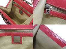 画像をギャラリービューアに読み込む, FENDI フェンディ ハラコ ワンショルダーバッグ ピンク ラインストーン レザー レオパード柄 シルバー金具 良品 中古 4b006310