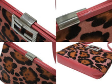 画像をギャラリービューアに読み込む, FENDI フェンディ ハラコ ワンショルダーバッグ ピンク ラインストーン レザー レオパード柄 シルバー金具 良品 中古 4b006310