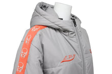 画像をギャラリービューアに読み込む, Lucien Pellat-Finet ルシアンペラフィネ ダウンジャケット LPFロゴ刺繍 グレー オレンジ 美品 中古 4b006315