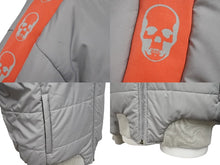 画像をギャラリービューアに読み込む, Lucien Pellat-Finet ルシアンペラフィネ ダウンジャケット LPFロゴ刺繍 グレー オレンジ 美品 中古 4b006315