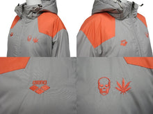 画像をギャラリービューアに読み込む, Lucien Pellat-Finet ルシアンペラフィネ ダウンジャケット LPFロゴ刺繍 グレー オレンジ 美品 中古 4b006315