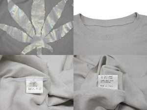 VINTAGE ヴィンテージ ロングスリーブTシャツ 長袖Tシャツ バックプリント 大麻柄 マリファナ コットン グレー サイズS 美品 中古 4b006317