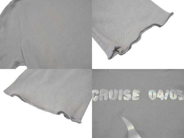 VINTAGE ヴィンテージ ロングスリーブTシャツ 長袖Tシャツ バックプリント 大麻柄 マリファナ コットン グレー サイズS 美品 中古 4b006317