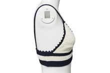 画像をギャラリービューアに読み込む, 新品同様 MIUMIU ミュウミュウ Cotton bralette コットンブラレット ブラジャー トップス 2024-2025AW ホワイト ネイビー サイズ38 中古 4b006323