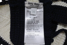 画像をギャラリービューアに読み込む, 新品同様 MIUMIU ミュウミュウ Cotton bralette コットンブラレット ブラジャー トップス 2024-2025AW ホワイト ネイビー サイズ38 中古 4b006323