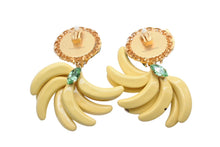 画像をギャラリービューアに読み込む, DOLCE&amp;GABBANA ドルチェアンドガッバーナ イヤリング 重量約66.8g バナナ ブラス ラタン ラインストーン 美品 中古 4b006324