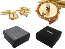 画像をギャラリービューアに読み込む, DOLCE&amp;GABBANA ドルチェアンドガッバーナ イヤリング 重量約66.8g バナナ ブラス ラタン ラインストーン 美品 中古 4b006324