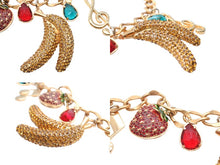 Load image into Gallery viewer, 極美品 DOLCE&amp;GABBANA ドルチェアンドガッバーナ ネックレス WPJ1S2W00011 重量約211.3g フルーツ ブラス ラインストーン 中古 4b006325