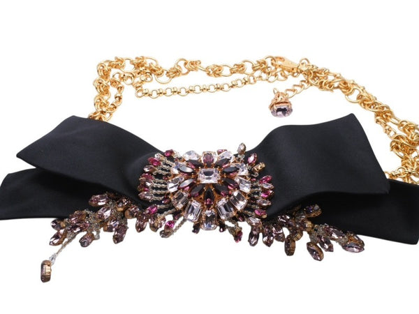DOLCE&GABBANA ドルチェアンドガッバーナ クリスタル メッキ ベルト ゴールド パープル ピンク 美品 中古 4b006326