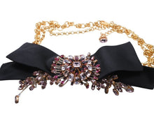 画像をギャラリービューアに読み込む, DOLCE&amp;GABBANA ドルチェアンドガッバーナ クリスタル メッキ ベルト ゴールド パープル ピンク 美品 中古 4b006326