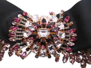 DOLCE&GABBANA ドルチェアンドガッバーナ クリスタル メッキ ベルト ゴールド パープル ピンク 美品 中古 4b006326