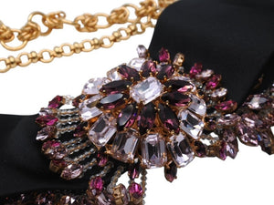 DOLCE&GABBANA ドルチェアンドガッバーナ クリスタル メッキ ベルト ゴールド パープル ピンク 美品 中古 4b006326