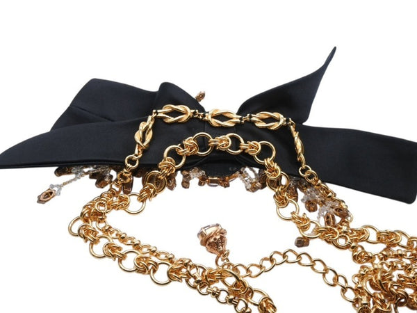 DOLCE&GABBANA ドルチェアンドガッバーナ クリスタル メッキ ベルト ゴールド パープル ピンク 美品 中古 4b006326