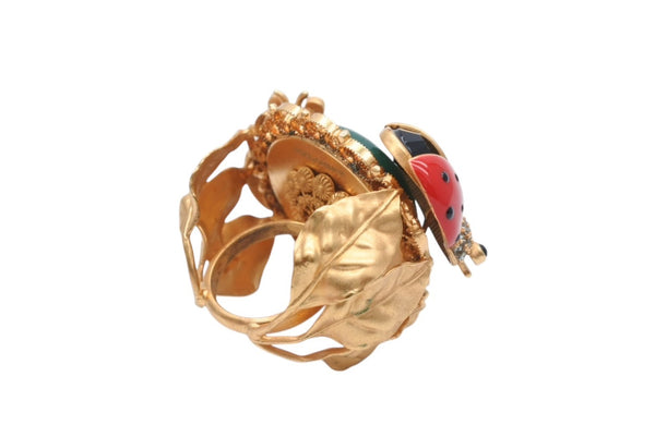 DOLCE&GABBANA ドルチェアンドガッバーナ ブラスリング 指輪 WRI6C1W0001 重量約32.4g 13.5号 てんとう虫 美品 中古 4b006327