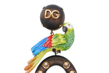 Load image into Gallery viewer, 新品同様 DOLCE&amp;GABBANA ドルチェアンドガッバーナ イヤリング WEM4C5W1111 重量約63.7g インコ ブラス ウッド ラインストーン 中古 4b006328