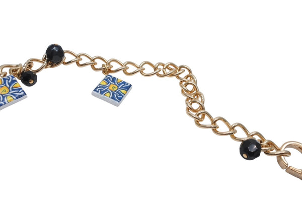 DOLCE&GABBANA ドルチェアンドガッバーナ ネックレス 重量約177.9g メキシカンタイル調 ブラス テラコッタ 美品 中古 4b006329
