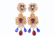 画像をギャラリービューアに読み込む, DOLCE&amp;GABBANA ドルチェアンドガッバーナ イヤリング 重量約41.3g ブラス フェイクパール ラインストーン 美品 中古 4b006331