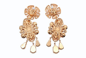 DOLCE&GABBANA ドルチェアンドガッバーナ イヤリング 重量約41.3g ブラス フェイクパール ラインストーン 美品 中古 4b006331