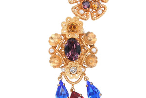 DOLCE&GABBANA ドルチェアンドガッバーナ イヤリング 重量約41.3g ブラス フェイクパール ラインストーン 美品 中古 4b006331