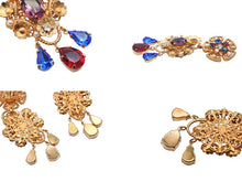 画像をギャラリービューアに読み込む, DOLCE&amp;GABBANA ドルチェアンドガッバーナ イヤリング 重量約41.3g ブラス フェイクパール ラインストーン 美品 中古 4b006331