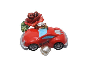 極美品 DOLCE&GABBANA ドルチェアンドガッバーナ イヤリング 重量約33.9g フェイクパール ラインストーン 薔薇 車 中古 4b006333