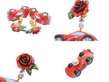 画像をギャラリービューアに読み込む, 極美品 DOLCE&amp;GABBANA ドルチェアンドガッバーナ イヤリング 重量約33.9g フェイクパール ラインストーン 薔薇 車 中古 4b006333