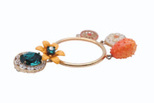 Load image into Gallery viewer, DOLCE&amp;GABBANA ドルチェアンドガッバーナ イヤリング フラワーモチーフ オレンジ マルチカラー ゴールド金具 美品 中古 4b006334