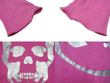 Load image into Gallery viewer, Lucien Pellat-Finet ルシアンペラフィネ 長袖Tシャツ カットソー サイズM ピンク シルバー コットン スカル プリント 美品 中古 4b006337