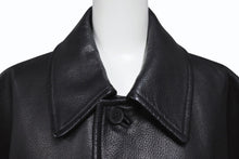 画像をギャラリービューアに読み込む, HERMES エルメス レザーコート ブラック フランス製 牛革レザー レーヨン サイズ52 美品 中古 4b006342